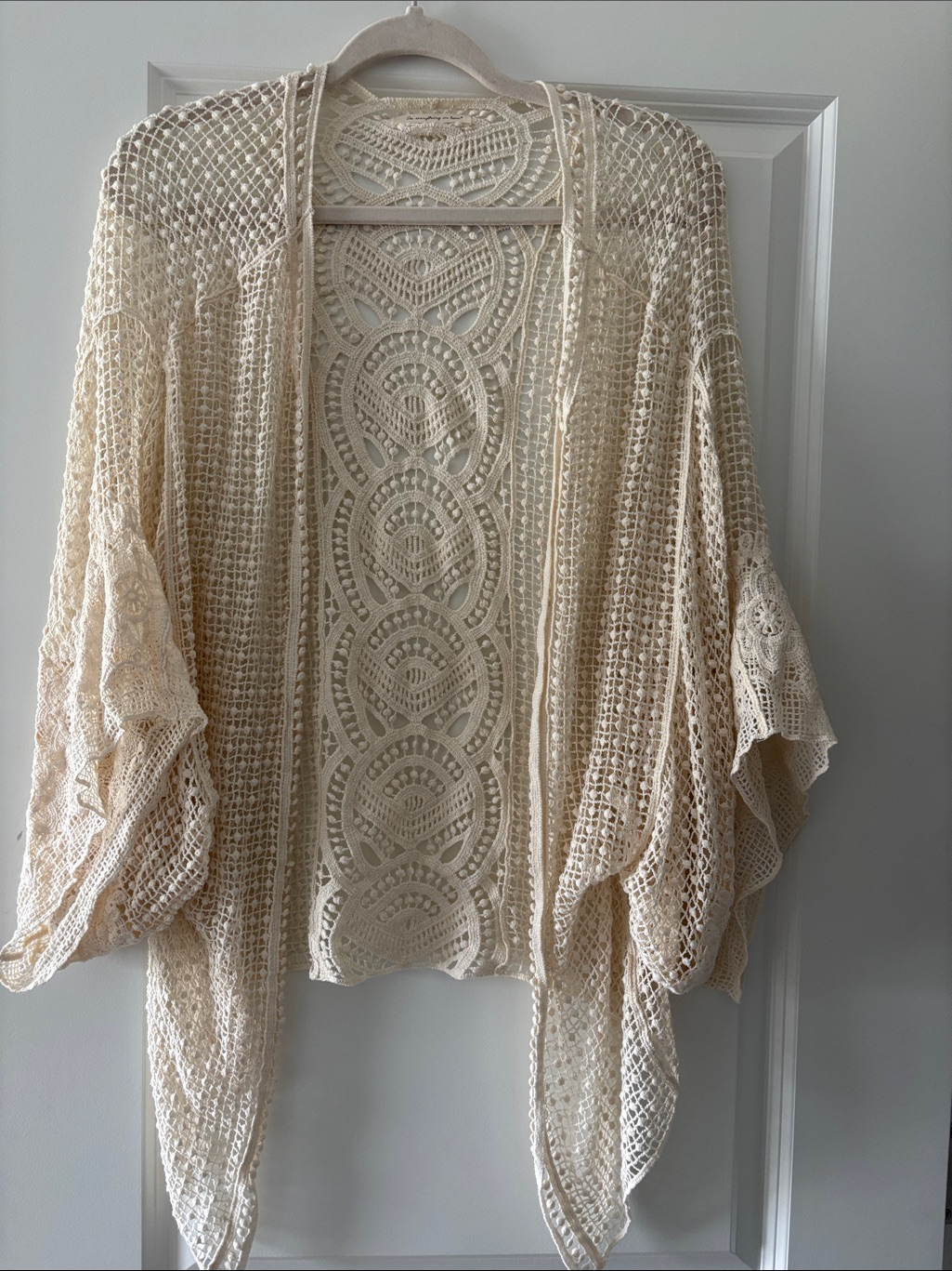 Do Everything In Love Crochet Open-Knit Coverup In Cream